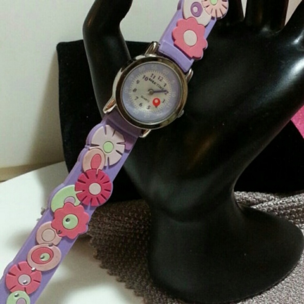 Solotime watch purple & pink floral design Cheery!